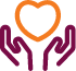 Two hands holding a heart